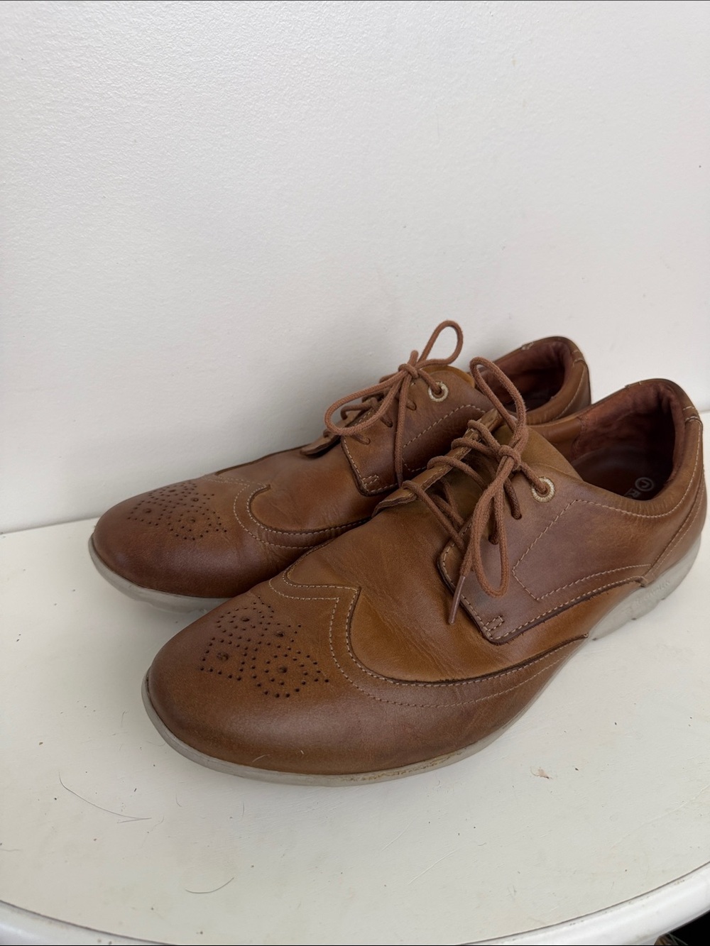 Rockport Brown Leather Wingtip Derby Sneakers